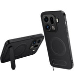 WANLONFENG Magnetiskt Skal För Oppo Find X9 Pro 5G QT-serien Stativ Kolfiberstruktur PC TPU mobilskal