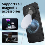 WANLONFENG För Honor X70 5G / Honor X9d 5G / Honor Magic8 Lite 5G Magnetiskt Skal QT-serien Stativ Kolfiberstruktur PC TPU mobilskal