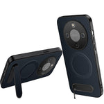 WANLONFENG För Honor X70 5G / Honor X9d 5G / Honor Magic8 Lite 5G Magnetiskt Skal QT-serien Stativ Kolfiberstruktur PC TPU mobilskal