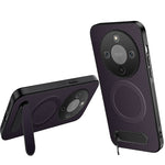 WANLONFENG För Honor X70 5G / Honor X9d 5G / Honor Magic8 Lite 5G Magnetiskt Skal QT-serien Stativ Kolfiberstruktur PC TPU mobilskal