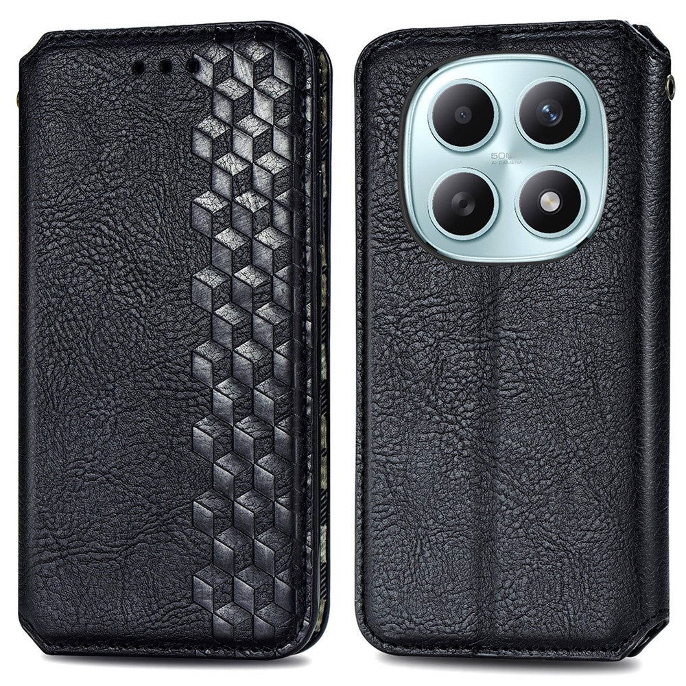 Phone Case for Xiaomi Poco M8 5G  /  Redmi Note 15 5G (Global)  /  Note 15 4G (Global) Rhombus Imprint PU Leather Wallet Phone Cover