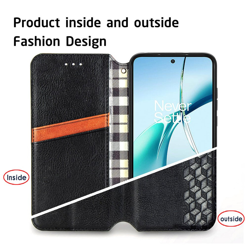 Phone Case for Xiaomi Poco M8 5G  /  Redmi Note 15 5G (Global)  /  Note 15 4G (Global) Rhombus Imprint PU Leather Wallet Phone Cover