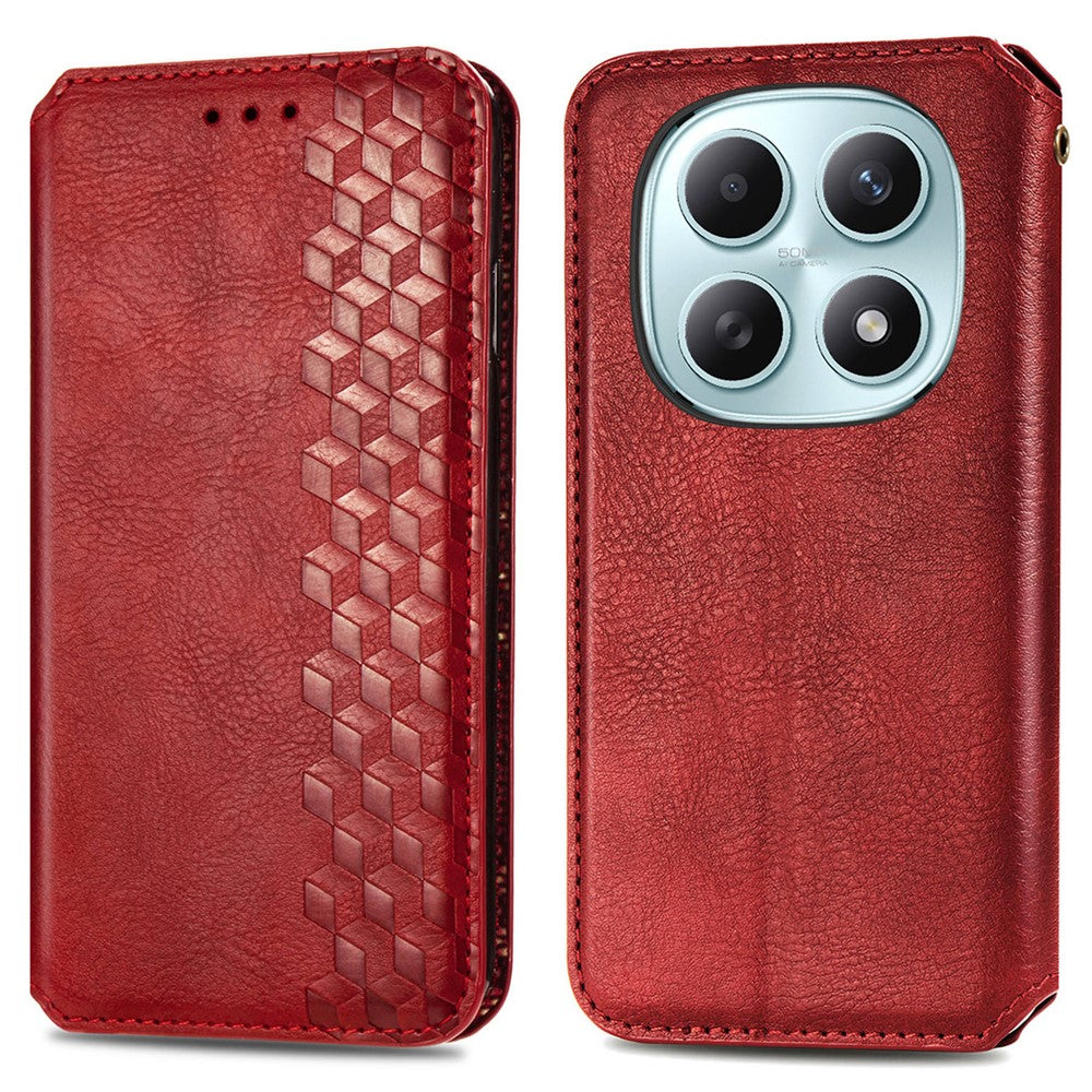 Phone Case for Xiaomi Poco M8 5G  /  Redmi Note 15 5G (Global)  /  Note 15 4G (Global) Rhombus Imprint PU Leather Wallet Phone Cover
