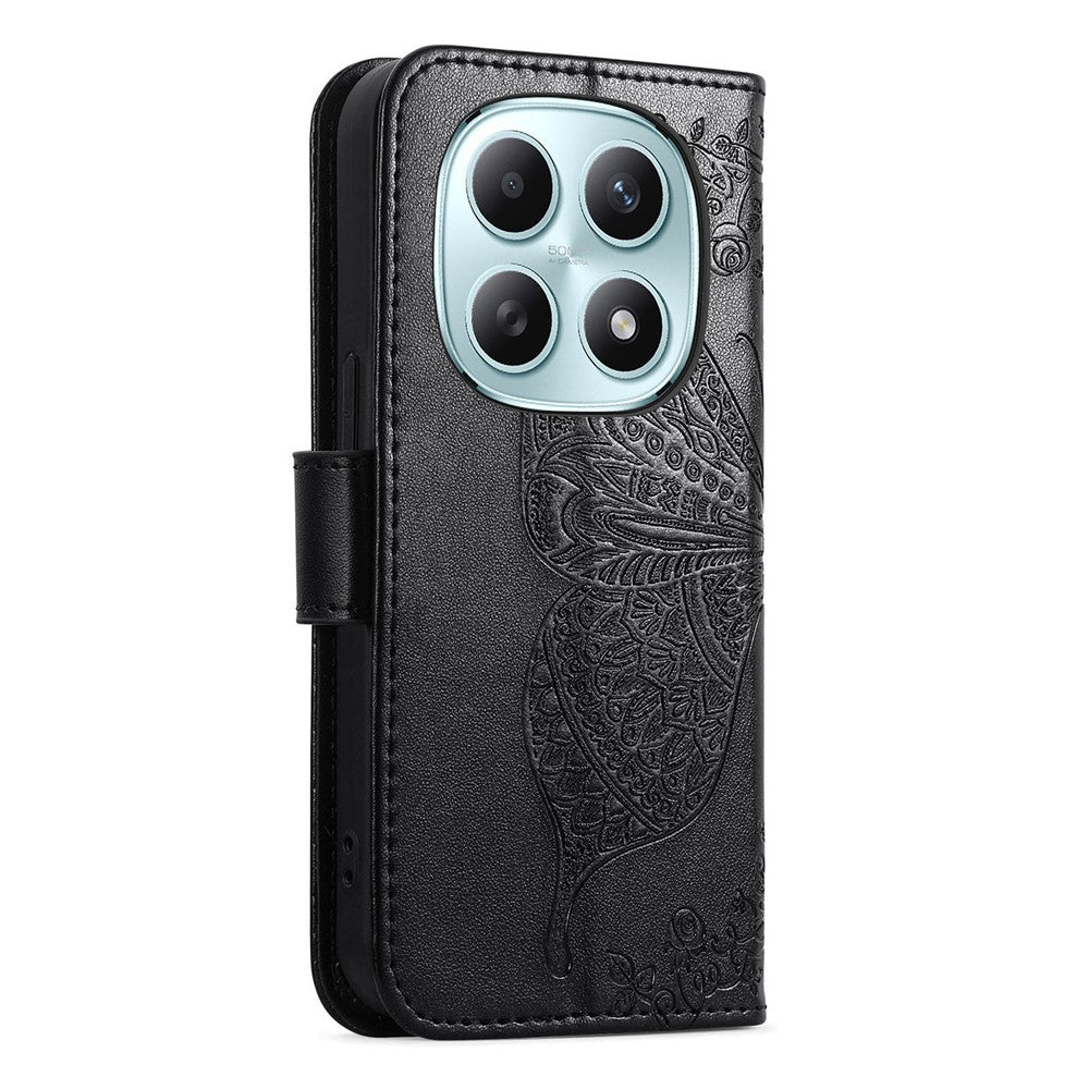 Phone Case with Strap for Xiaomi Poco M8 5G  /  Redmi Note 15 5G (Global)  /  Note 15 4G (Global) Butterfly Pattern PU Leather Wallet Phone Cover