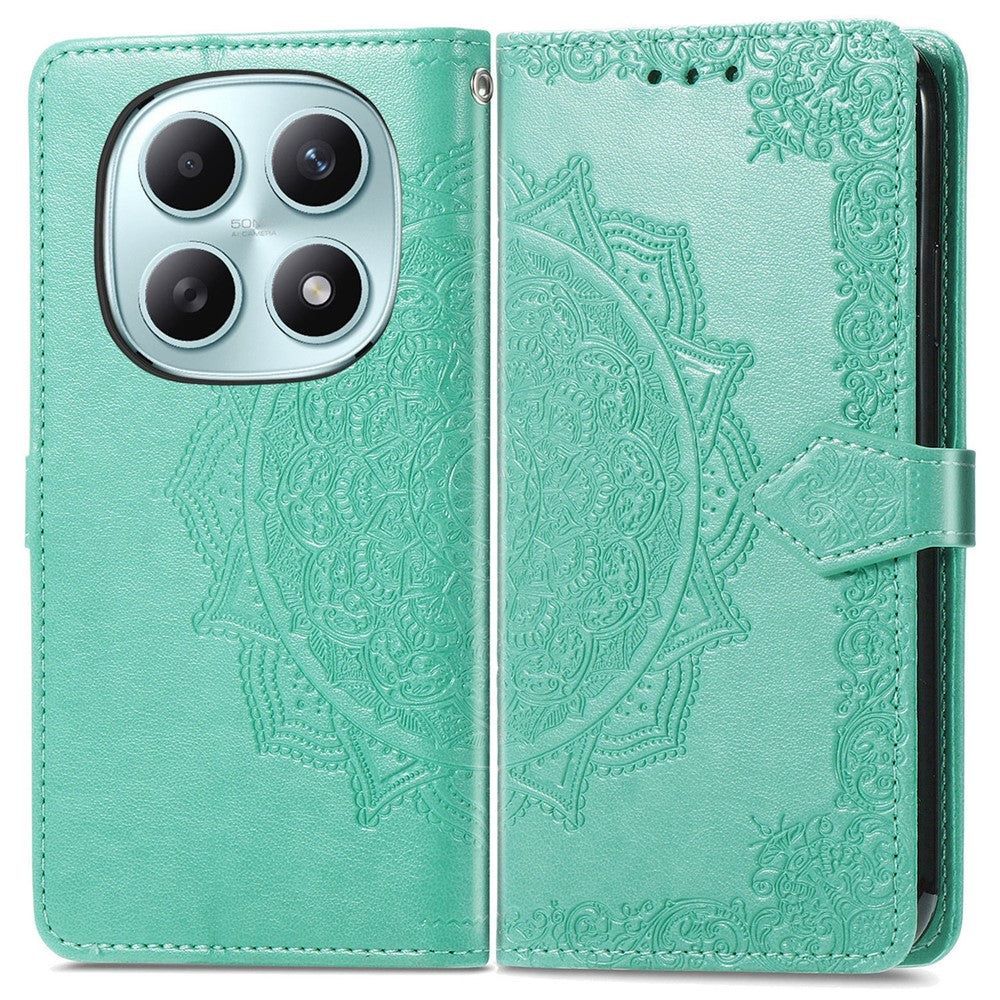 Xiaomi Poco M8 5G / Redmi Note 15 5G (Global) / Note 15 4G (Global) Plånboksfodral Mandala Blomma Läder mobilfodral Stativ