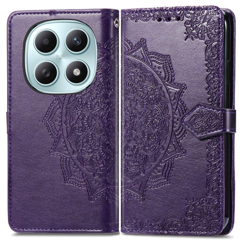 Xiaomi Poco M8 5G / Redmi Note 15 5G (Global) / Note 15 4G (Global) Plånboksfodral Mandala Blomma Läder mobilfodral Stativ