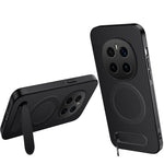 WANLONFENG For Honor Magic7 Pro 5G Magnetic Case  QT Series Kickstand Carbon Fiber Texture PC TPU Phone Cover