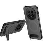 WANLONFENG For Honor Magic8 5G Magnetic Case  QT Series Kickstand Carbon Fiber Texture PC TPU Phone Cover