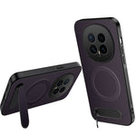 WANLONFENG For Honor Magic8 5G Magnetic Case  QT Series Kickstand Carbon Fiber Texture PC TPU Phone Cover