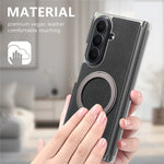 For Samsung Galaxy Z TriFold 5G Magnetic Case with 360° Rotating Ring Kickstand PU TPU PC Dual Axis Shockproof Phone Cover