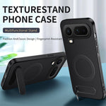 WANLONFENG For Honor Magic8 Pro Air 5G Magnetic Case  QT Series Kickstand Carbon Fiber Texture PC TPU Phone Cover