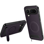 WANLONFENG For Honor Magic8 Pro Air 5G Magnetic Case  QT Series Kickstand Carbon Fiber Texture PC TPU Phone Cover