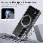 For Samsung Galaxy Z TriFold 5G Magnetic Case Crocodile Texture Leather Dual Axis Phone Cover with 360° Ring Kickstand