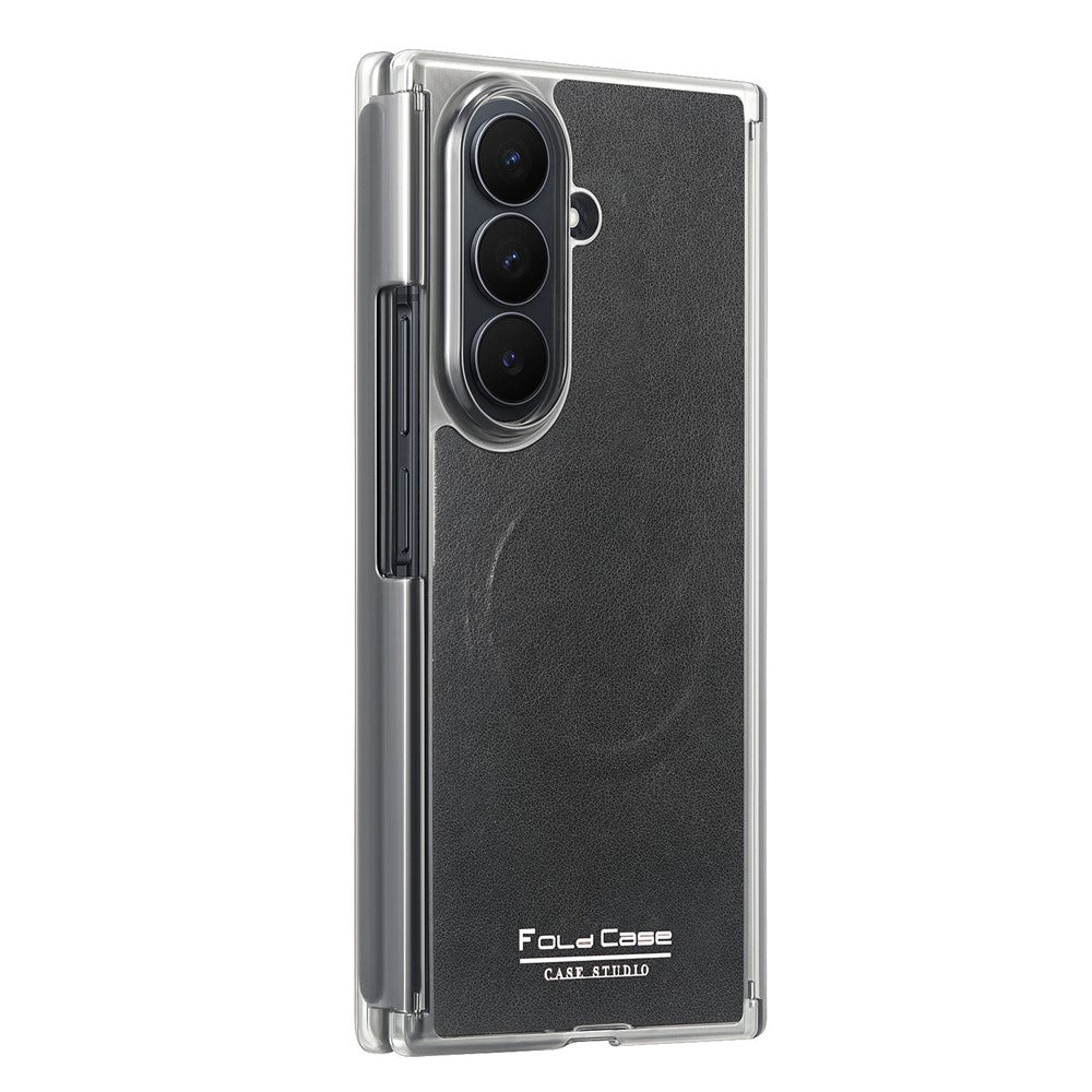 For Samsung Galaxy Z TriFold 5G Magnetic Case Dual Mid-Axis Shockproof PU Leather PC TPU Phone Cover