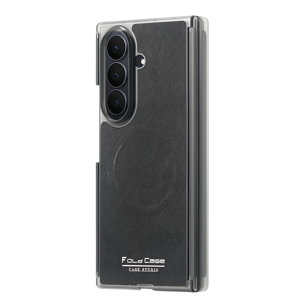 For Samsung Galaxy Z TriFold 5G Magnetic Case Dual Mid-Axis Shockproof PU Leather PC TPU Phone Cover