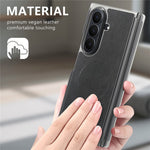 For Samsung Galaxy Z TriFold 5G Magnetic Case Dual Mid-Axis Shockproof PU Leather PC TPU Phone Cover