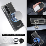 For Samsung Galaxy Z TriFold 5G Magnetic Case Dual Mid-Axis Shockproof PU Leather PC TPU Phone Cover
