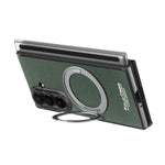 Til Samsung Galaxy Z TriFold 5G Magnetisk Etui Litchi Tekstur Læder Telefoncover med 360 Roterende Ring Kickstand