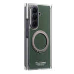 Til Samsung Galaxy Z TriFold 5G Magnetisk Etui Litchi Tekstur Læder Telefoncover med 360 Roterende Ring Kickstand