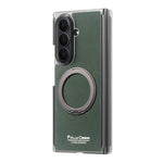 Til Samsung Galaxy Z TriFold 5G Magnetisk Etui Litchi Tekstur Læder Telefoncover med 360 Roterende Ring Kickstand