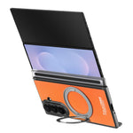 Til Samsung Galaxy Z TriFold 5G Magnetisk Etui Litchi Tekstur Læder Telefoncover med 360 Roterende Ring Kickstand