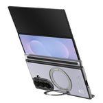 For Samsung Galaxy Z TriFold 5G Magnetic Case with 360° Ring Stand Hinge Protection PU PC TPU Phone Cover