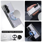 For Samsung Galaxy Z TriFold 5G Magnetic Case with 360° Ring Stand Hinge Protection PU PC TPU Phone Cover