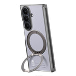 For Samsung Galaxy Z TriFold 5G Magnetic Case with 360° Ring Stand Hinge Protection PU PC TPU Phone Cover
