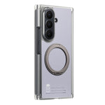 For Samsung Galaxy Z TriFold 5G Magnetic Case with 360° Ring Stand Hinge Protection PU PC TPU Phone Cover