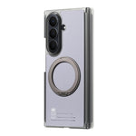 For Samsung Galaxy Z TriFold 5G Magnetic Case with 360° Ring Stand Hinge Protection PU PC TPU Phone Cover