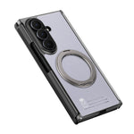 For Samsung Galaxy Z TriFold 5G Magnetic Case with 360° Ring Stand Hinge Protection PU PC TPU Phone Cover