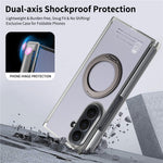 For Samsung Galaxy Z TriFold 5G Magnetic Case with 360° Ring Stand Hinge Protection PU PC TPU Phone Cover