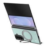 For Samsung Galaxy Z TriFold 5G Magnetic Case with 360° Ring Stand Hinge Protection PU PC TPU Phone Cover