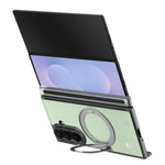 For Samsung Galaxy Z TriFold 5G Magnetic Case with 360° Ring Stand Hinge Protection PU PC TPU Phone Cover