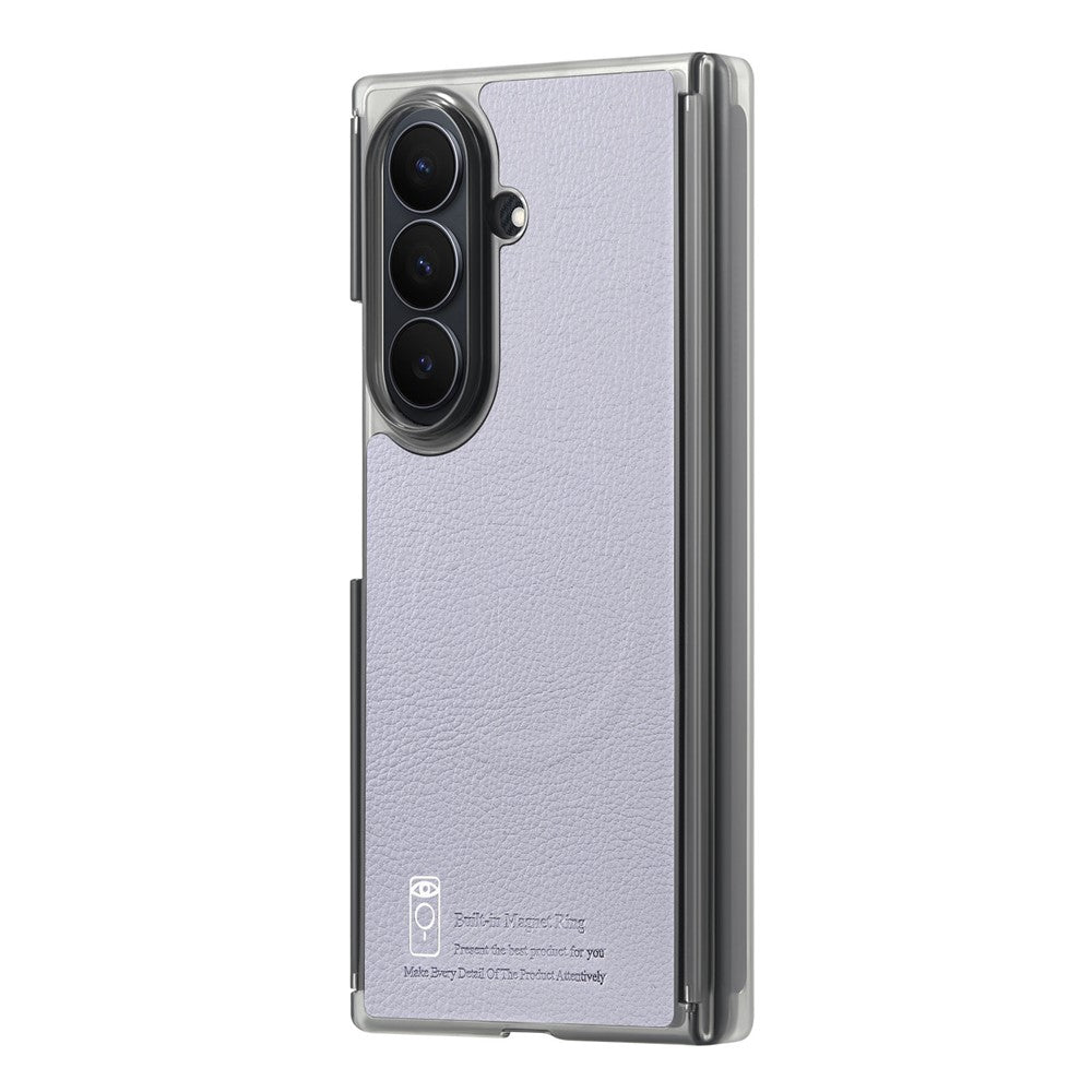 For Samsung Galaxy Z TriFold 5G Magnetic Case PU Leather TPU PC Clear Frame Phone Cover Dual Mid-Axis Design