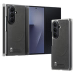 For Samsung Galaxy Z TriFold 5G Magnetic Case PU Leather TPU PC Clear Frame Phone Cover Dual Mid-Axis Design
