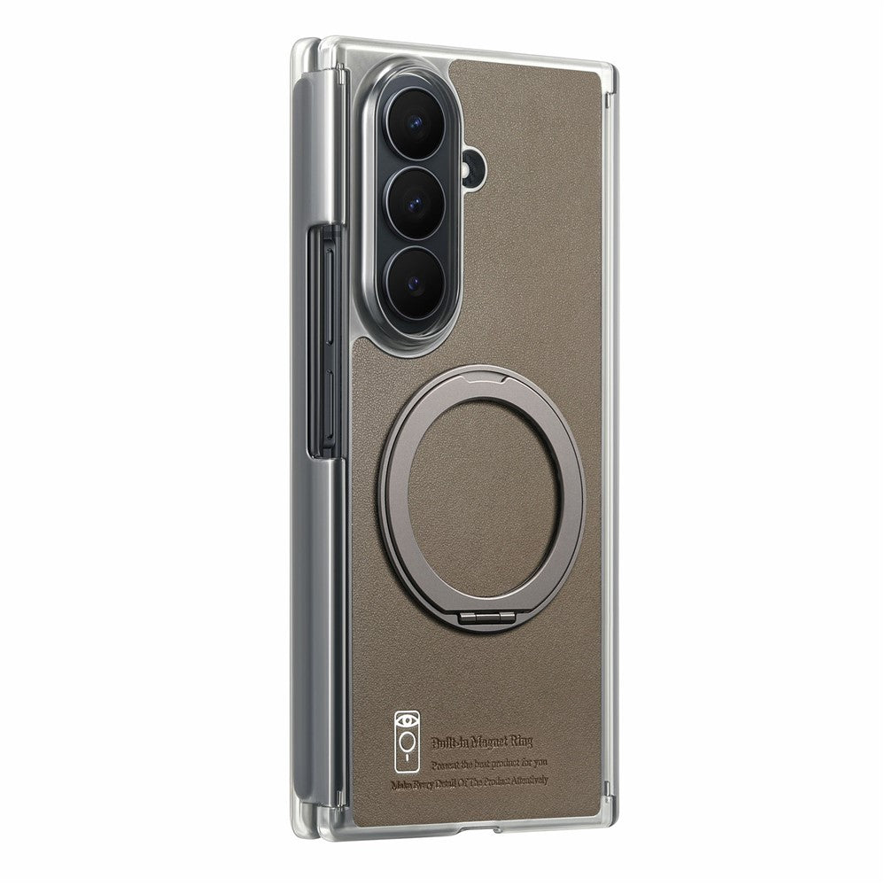 For Samsung Galaxy Z TriFold 5G Magnetic Phone Case with 360 Degree Rotating Ring Holder Dual-Axis Shockproof Protection