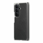 Til Samsung Galaxy Z TriFold 5G magnetisk telefoncover, gittertekstur, PU-lædercover med dobbelt midteraksebeskyttelse