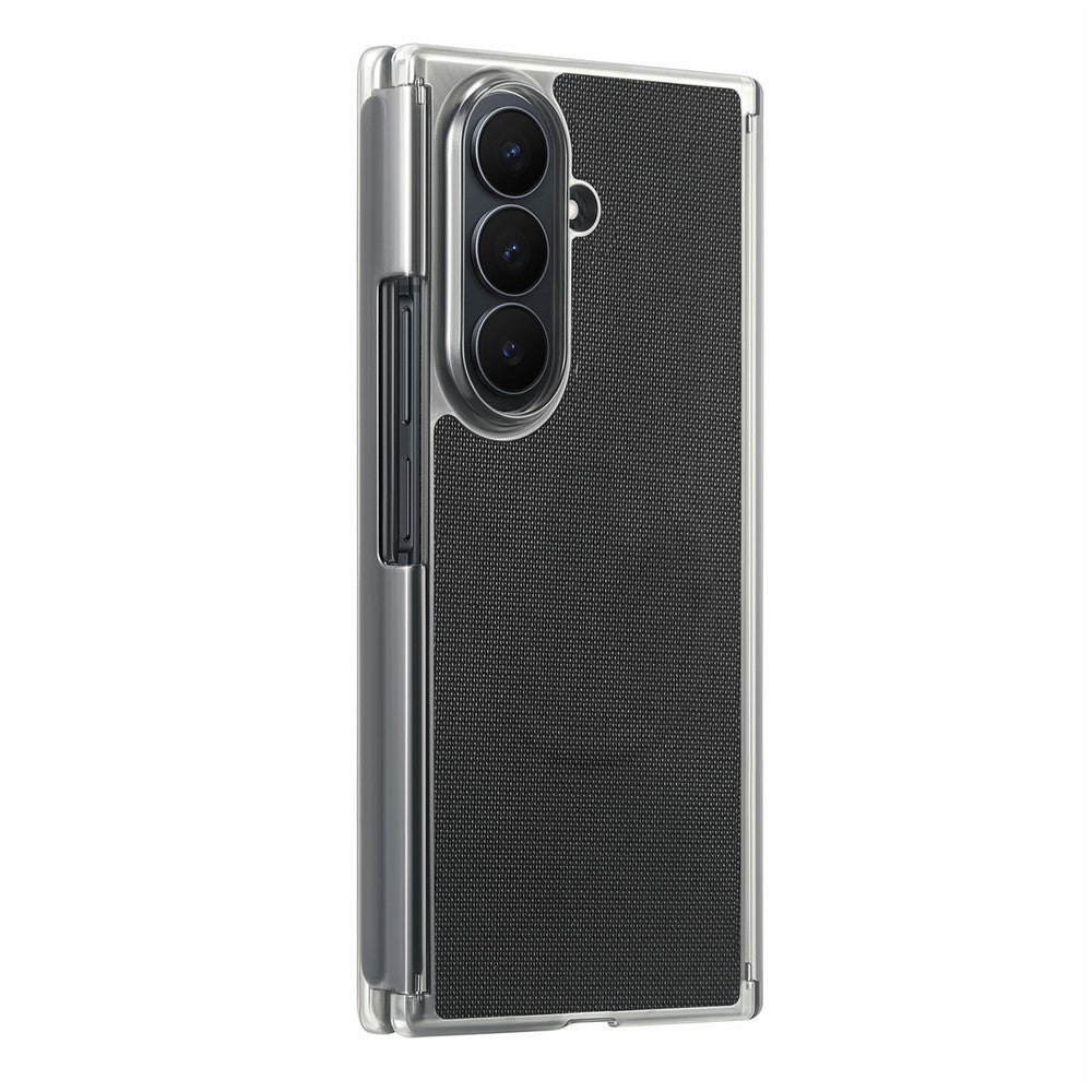 Til Samsung Galaxy Z TriFold 5G magnetisk telefoncover, gittertekstur, PU-lædercover med dobbelt midteraksebeskyttelse