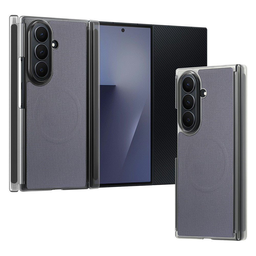 Til Samsung Galaxy Z TriFold 5G magnetisk telefoncover, gittertekstur, PU-lædercover med dobbelt midteraksebeskyttelse