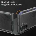 Til Samsung Galaxy Z TriFold 5G Magnetisk Telefoncover Splejsningsstof Tekstur Lædercover Dobbelt Midterakse Beskyttelse