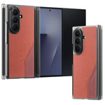 Til Samsung Galaxy Z TriFold 5G Magnetisk Telefoncover Splejsningsstof Tekstur Lædercover Dobbelt Midterakse Beskyttelse