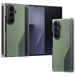 Til Samsung Galaxy Z TriFold 5G Magnetisk Telefoncover Splejsningsstof Tekstur Lædercover Dobbelt Midterakse Beskyttelse
