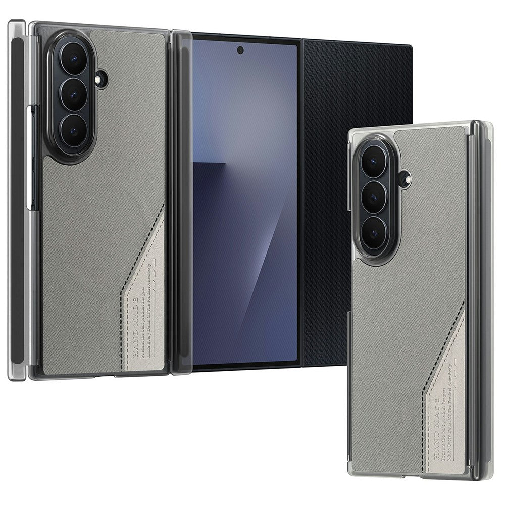 Til Samsung Galaxy Z TriFold 5G Magnetisk Telefoncover Splejsningsstof Tekstur Lædercover Dobbelt Midterakse Beskyttelse