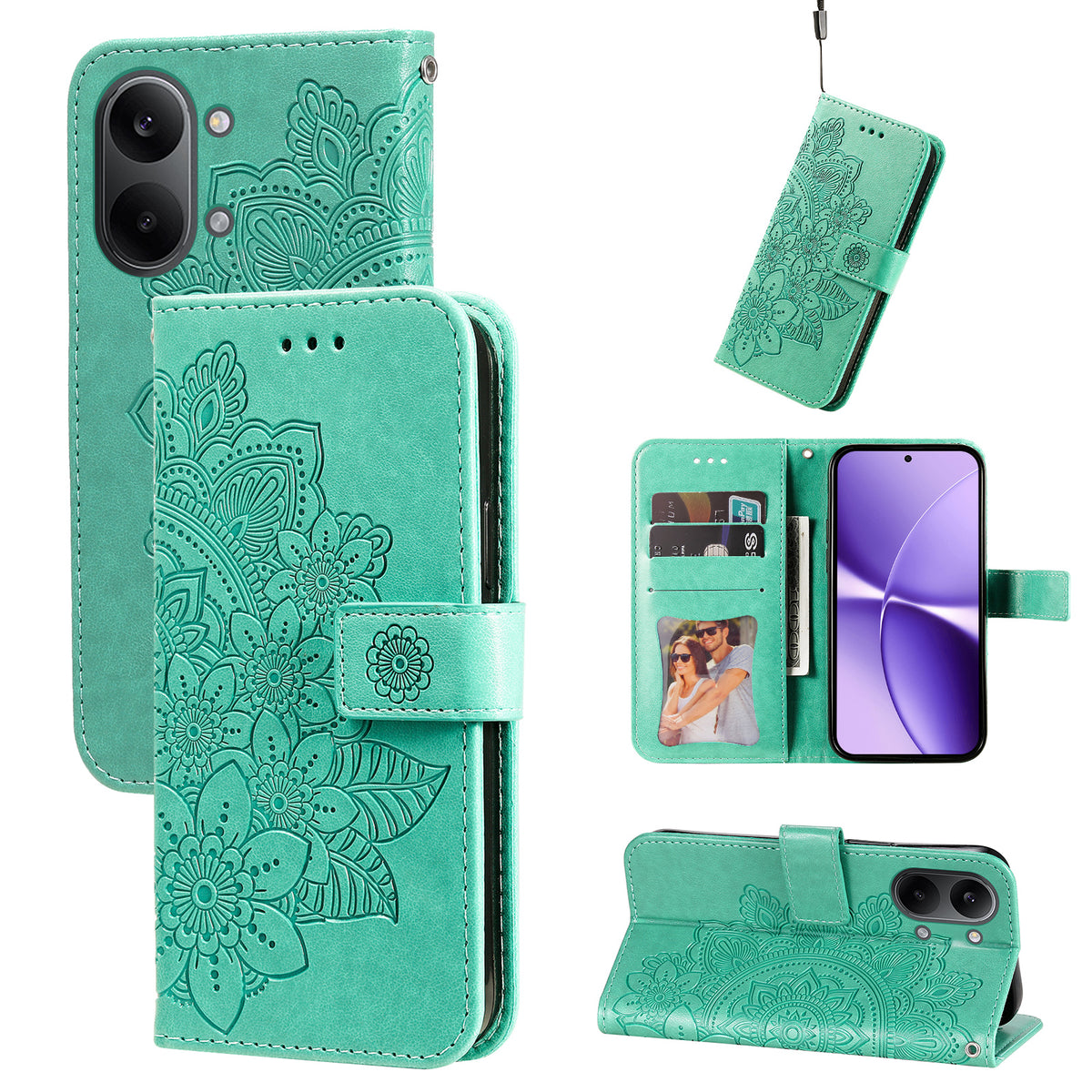 For Xiaomi Redmi Turbo 5 Max 5G Case Floral Pattern PU Leather Wallet Stand Phone Cover