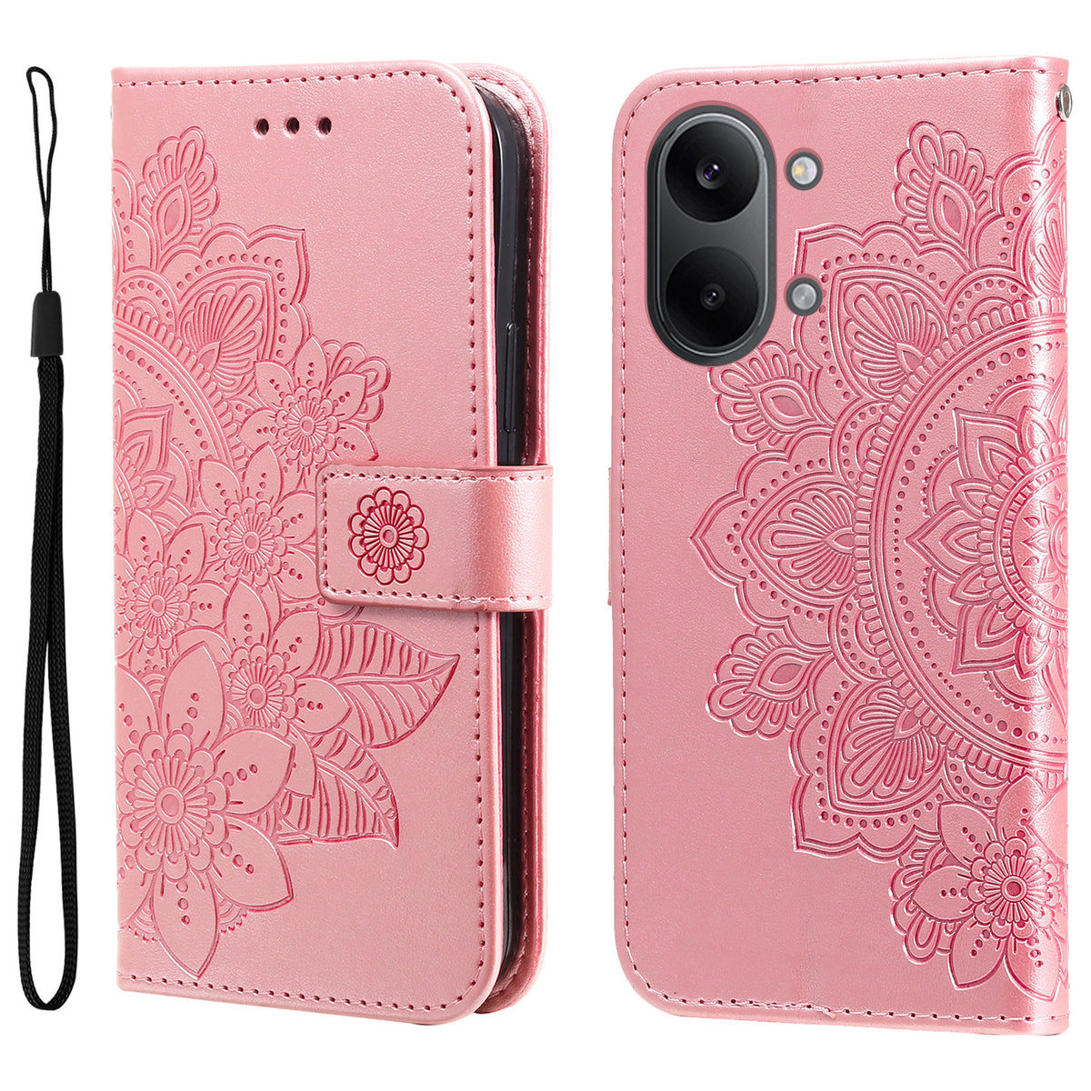 For Xiaomi Redmi Turbo 5 Max 5G Case Floral Pattern PU Leather Wallet Stand Phone Cover