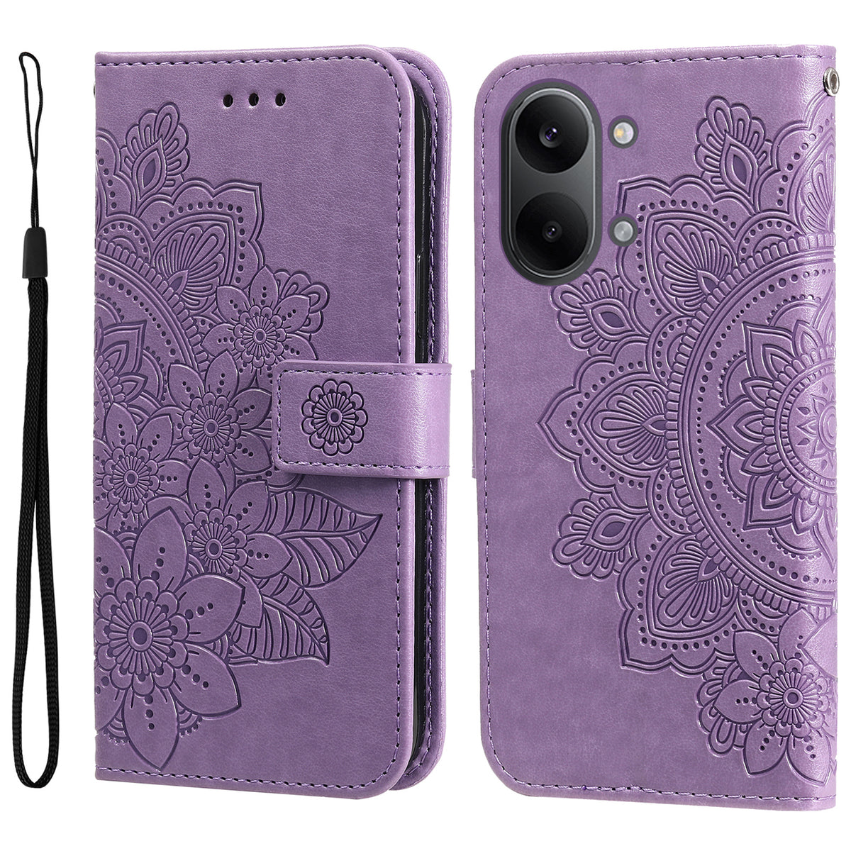 For Xiaomi Redmi Turbo 5 Max 5G Case Floral Pattern PU Leather Wallet Stand Phone Cover