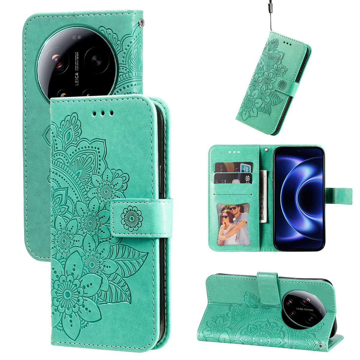 For Xiaomi 17 Ultra 5G Case Floral Pattern PU Leather Wallet Stand Phone Cover