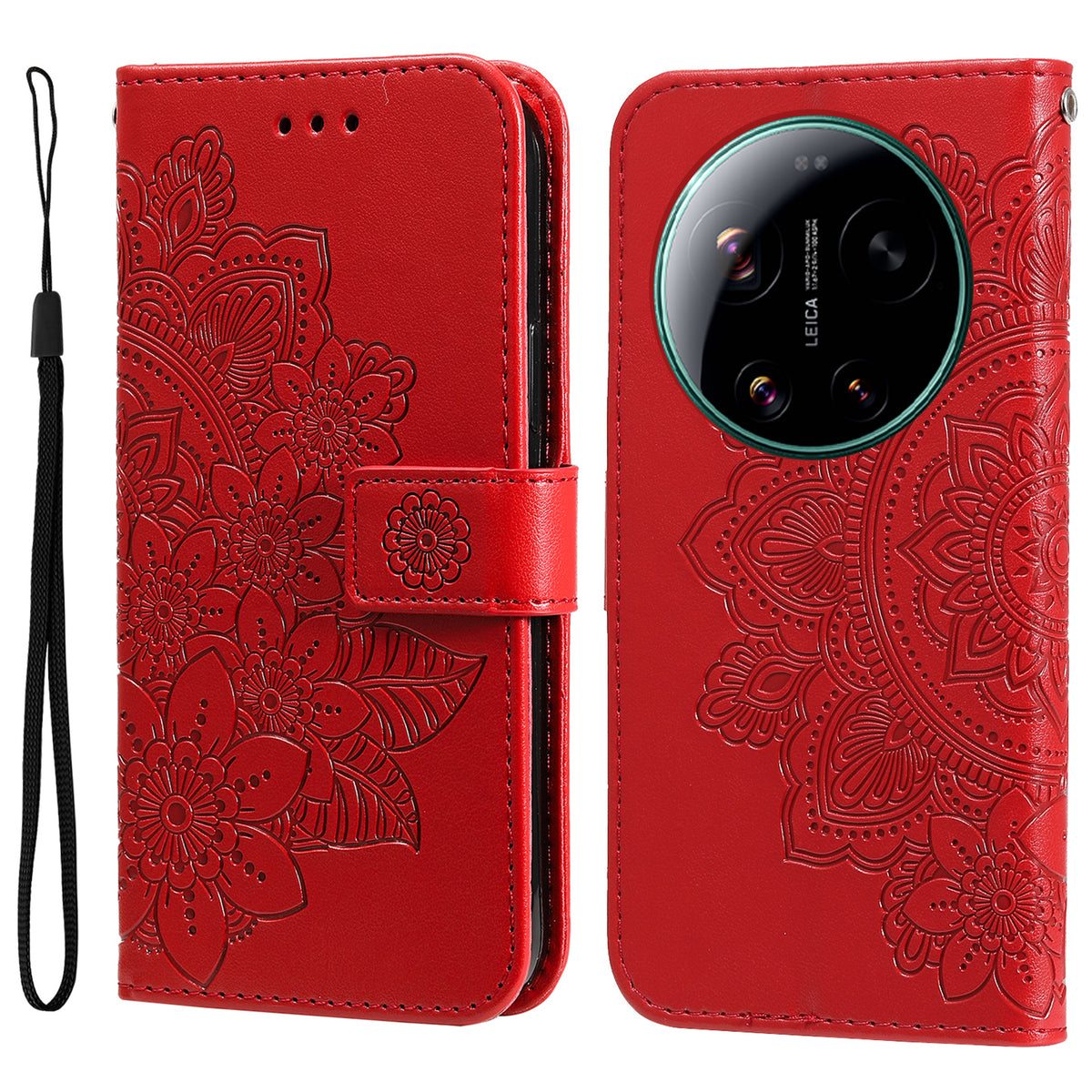 For Xiaomi 17 Ultra 5G Case Floral Pattern PU Leather Wallet Stand Phone Cover