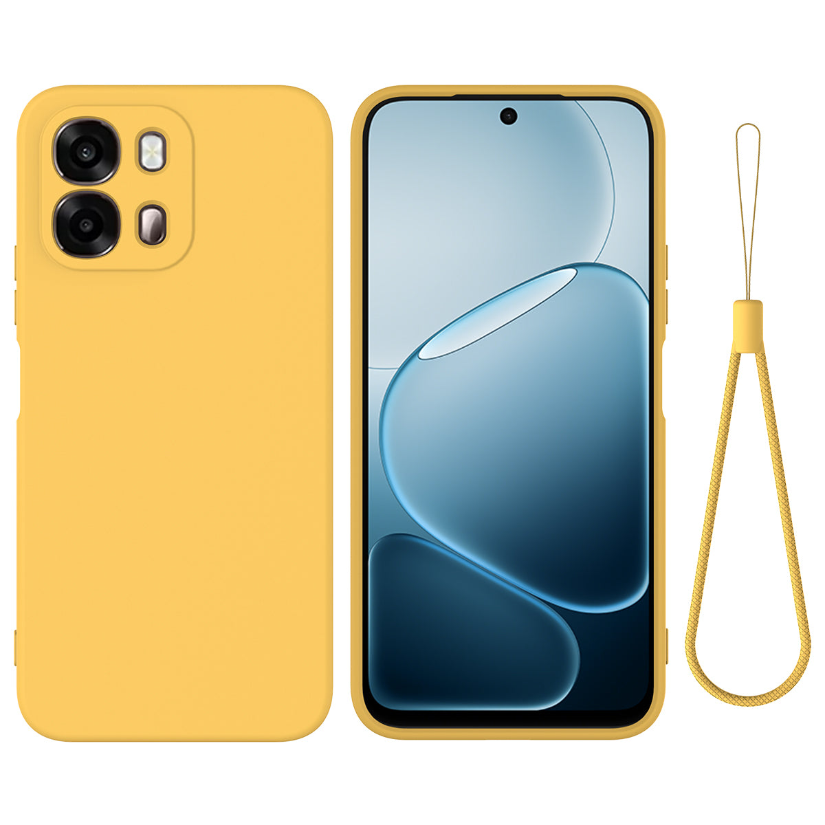 Til Oppo A6 4G / A6 5G (Global) / A6s 5G / A6s 4G / A6t Pro 4G Flydende Silikone Cover Telefonbagside med Håndrem